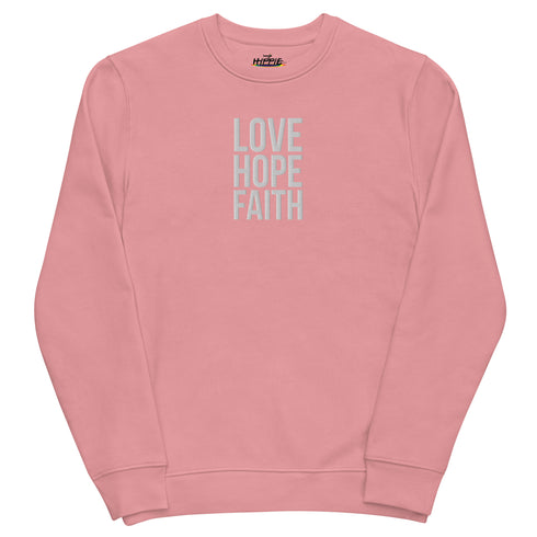 Love Hope Faith Unisex eco sweatshirt